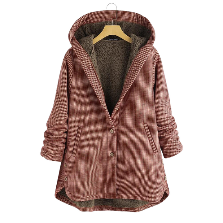 Eva-Minna | Karierte Übergangsjacke mit Kapuze und strapazierfähigem Stoff
