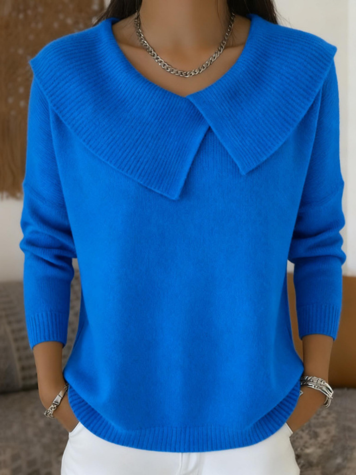 Elsa | Strickpullover mit weichem Kragen
