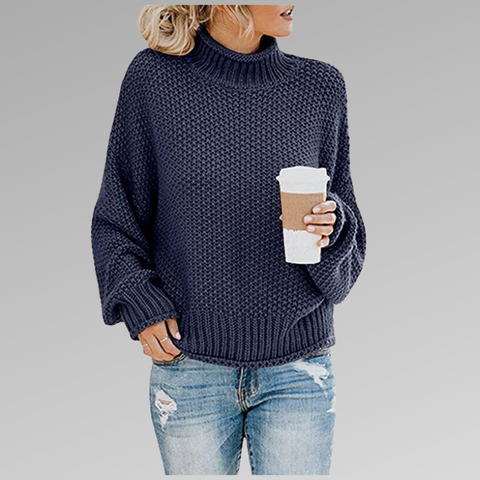 Lena-Hilde | Moderner Pullover mit hohem Kragen