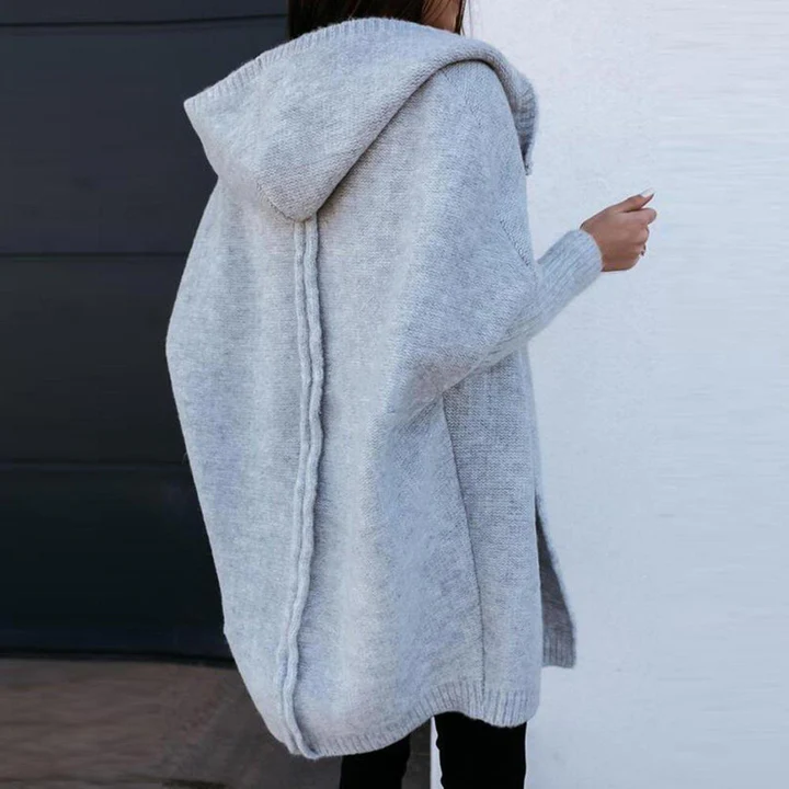 Jutta | Offene Strickjacke mit Kapuze