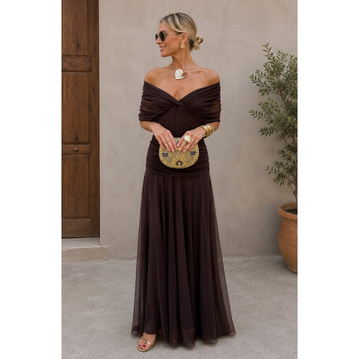 Inés | Langes Blumenkleid mit V-Ausschnitt