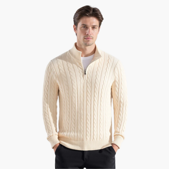Lukas | Klassischer Strickpullover mit Half-Zip
