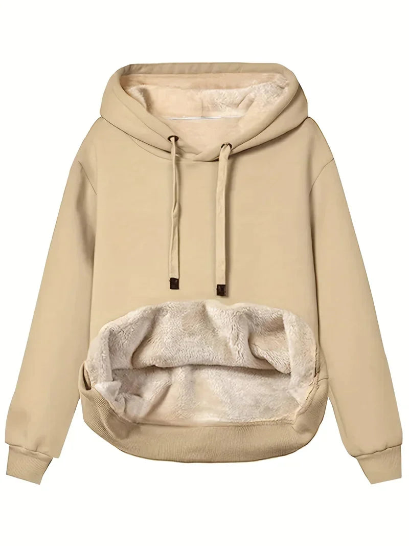 Gertrud | Winterpullover mit Fleecefutter und Kapuze