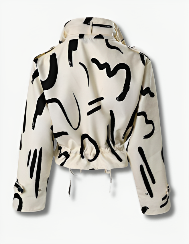 Ruth-Lotte | Kurze Jacke mit auffälligem Print und mehreren Taschen