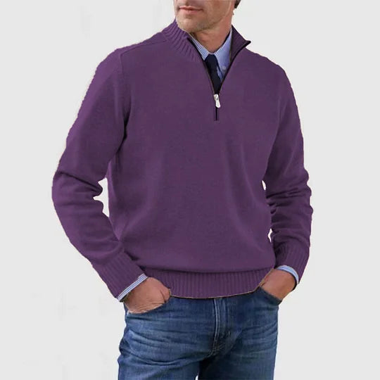 Ben | Modischer Warmer Pullover Mit Halbem Reißverschluss