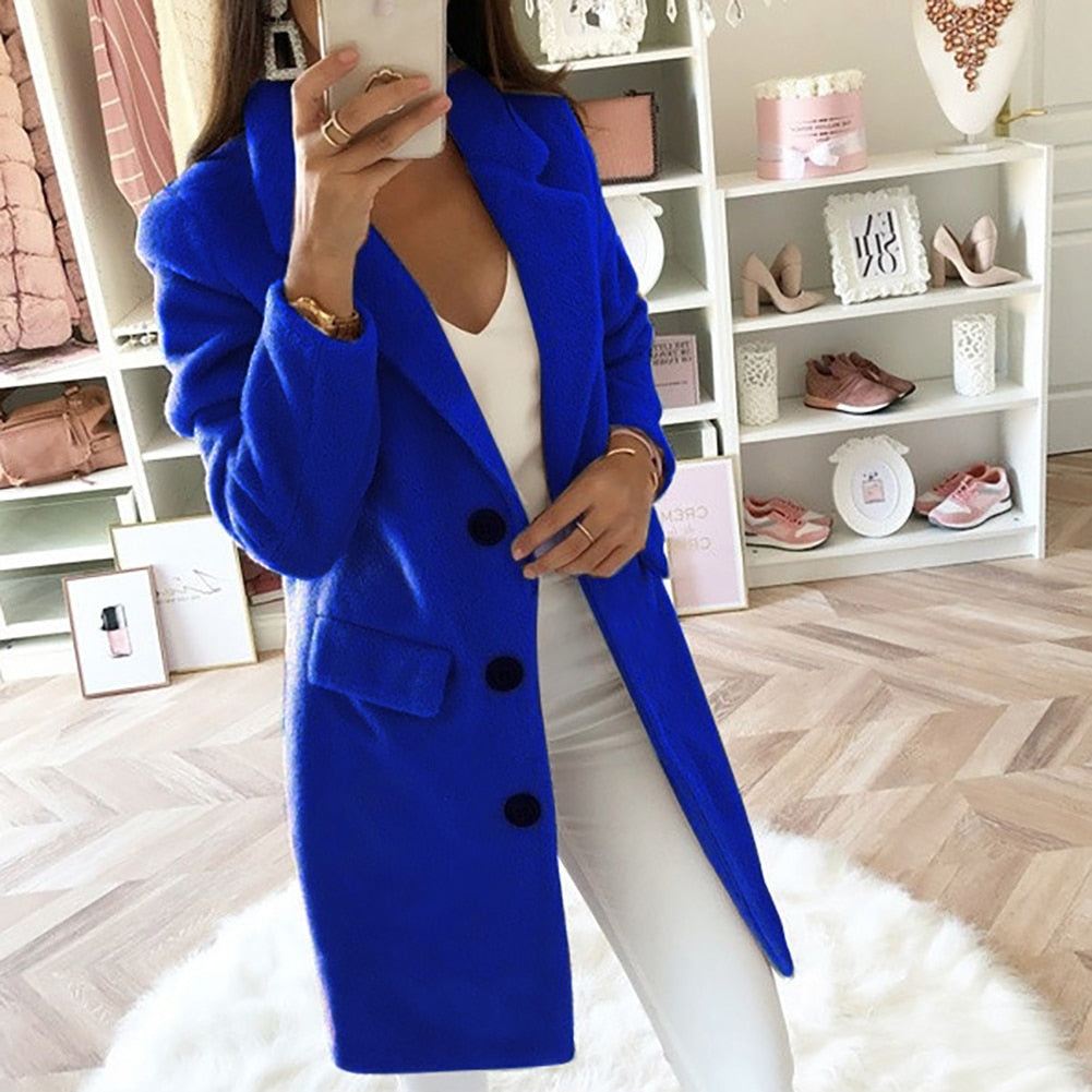 Sofia | Lange Winterjacke aus weichem Plüsch