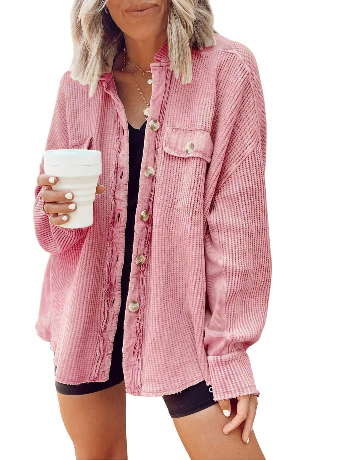 Berta-Gard | Strickjacke aus weichem Waffelstrick