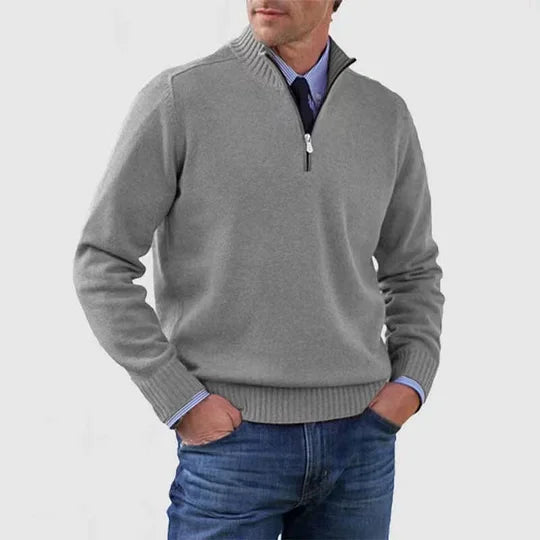 Ben | Modischer Warmer Pullover Mit Halbem Reißverschluss