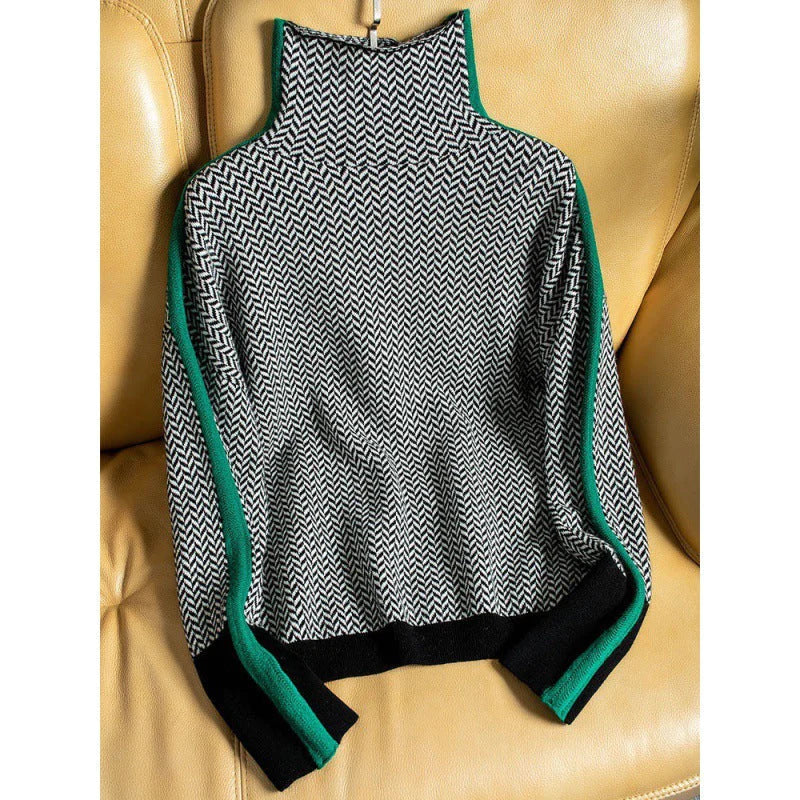 Hanne-Marie | Figurschmeichelnder Rollkragenpullover mit einzigartigem Muster