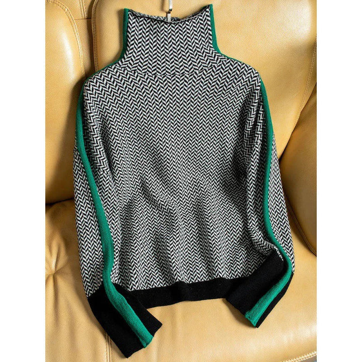 Hanne-Marie | Figurschmeichelnder Rollkragenpullover mit einzigartigem Muster