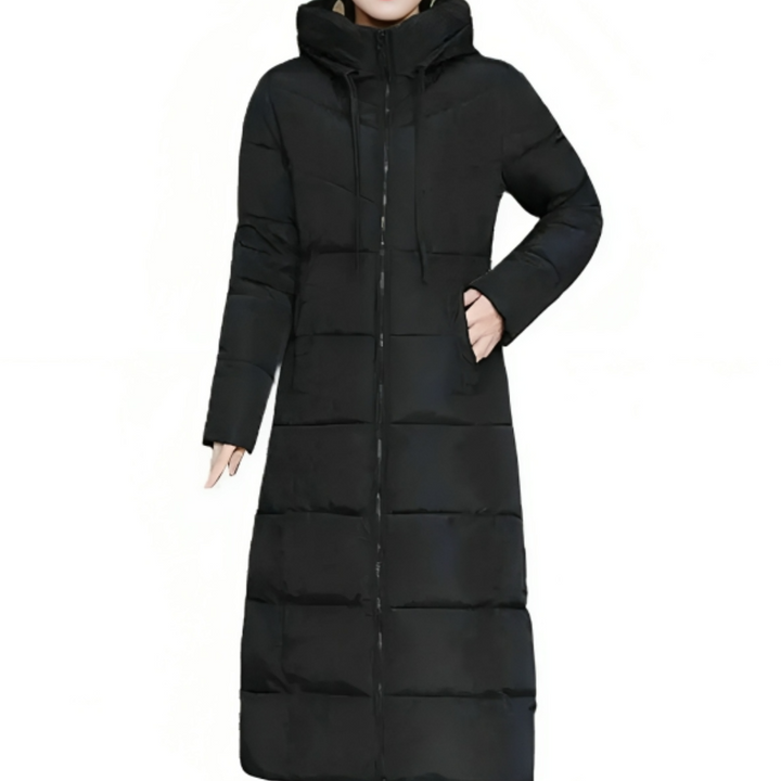 Berta-Sophie | Lange Steppjacke mit dicker Wattierung und Kapuze