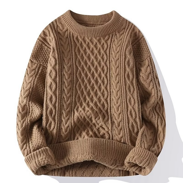 Sandra | Warmer Pullover mit Rundhalsausschnitt und Strickmuster