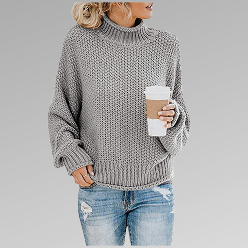 Lena-Hilde | Moderner Pullover mit hohem Kragen
