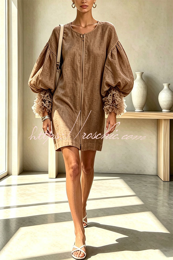 Grete-Kathrin | Lockeres Minikleid mit Ballonärmeln