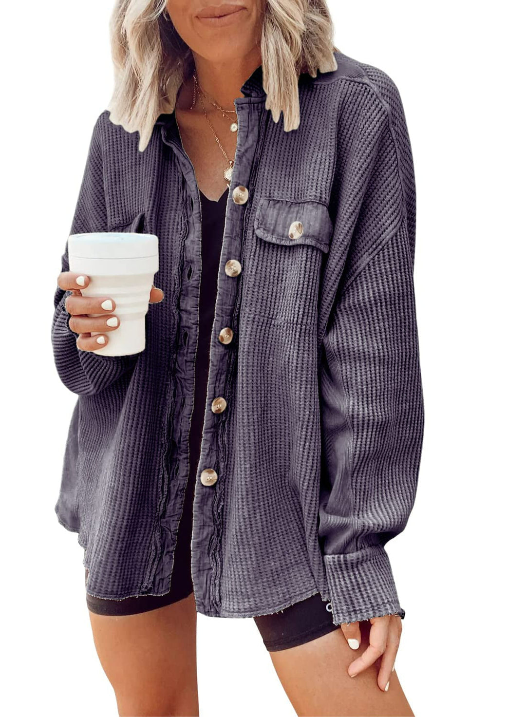 Berta-Gard | Strickjacke aus weichem Waffelstrick