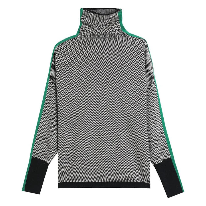 Hanne-Marie | Figurschmeichelnder Rollkragenpullover mit einzigartigem Muster