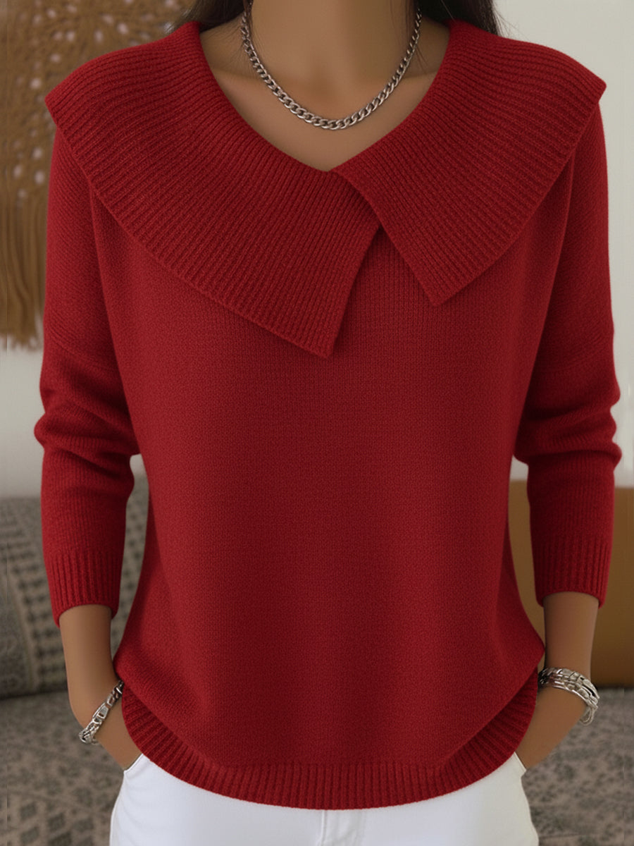 Elsa | Strickpullover mit weichem Kragen
