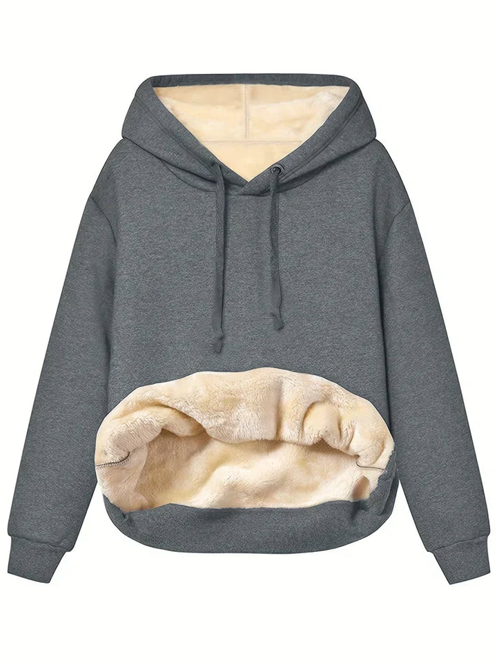Gertrud | Winterpullover mit Fleecefutter und Kapuze