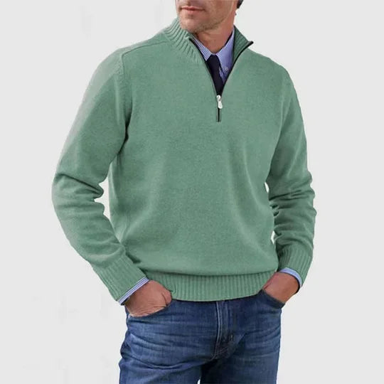 Ben | Modischer Warmer Pullover Mit Halbem Reißverschluss