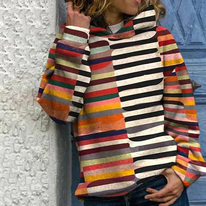 Ursula | Gestreifter Pullover mit kuscheliger Kapuze