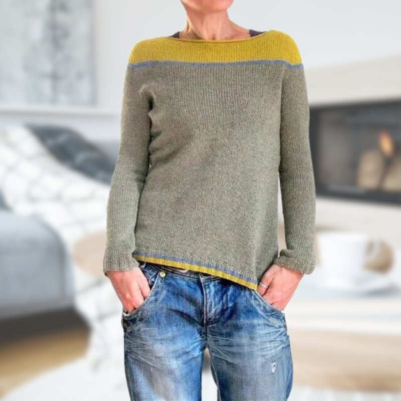 Ilse-Trud | Gestreifter Pullover mit weitem Ausschnitt