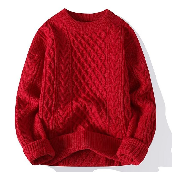 Sandra | Warmer Pullover mit Rundhalsausschnitt und Strickmuster