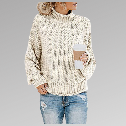 Lena-Hilde | Moderner Pullover mit hohem Kragen