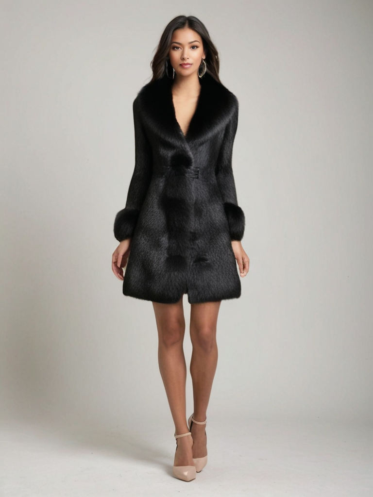 Corinna | Plüsch-Winterjacke mit elegantem Fellkragen