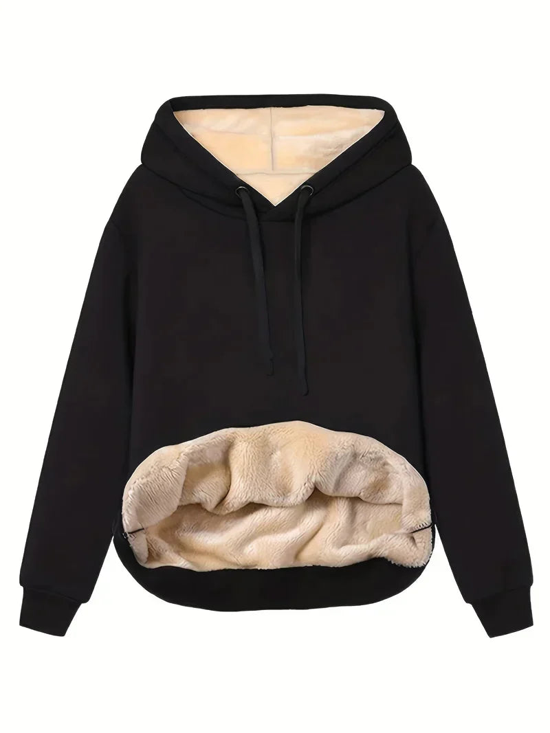 Gertrud | Winterpullover mit Fleecefutter und Kapuze