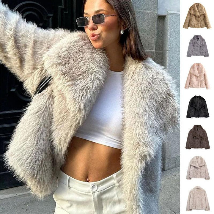 Heike | Kuschelige Plüschjacke mit Revers