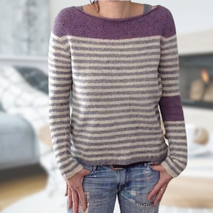 Ilse-Trud | Gestreifter Pullover mit weitem Ausschnitt