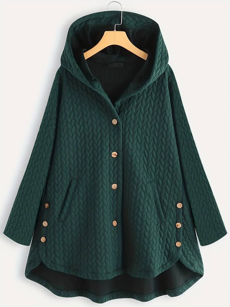 Lena-Berta | Lässige Winterjacke mit Knopfleiste und wetterfestem Stoff