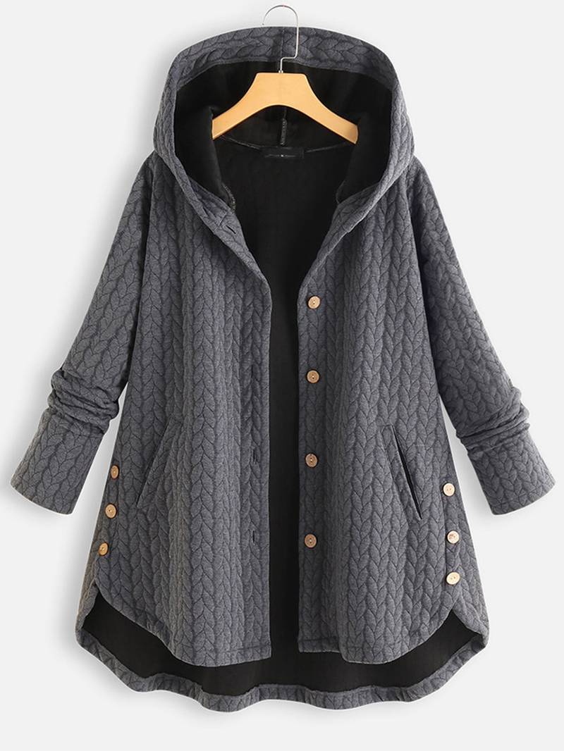 Lena-Berta | Lässige Winterjacke mit Knopfleiste und wetterfestem Stoff