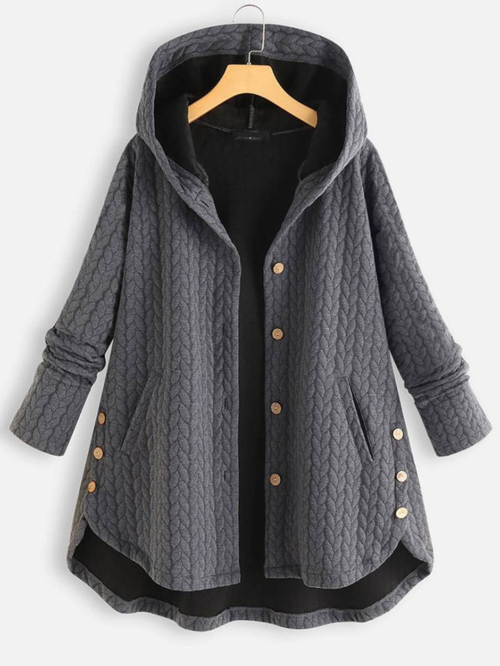 Lena-Berta | Lässige Winterjacke mit Knopfleiste und wetterfestem Stoff