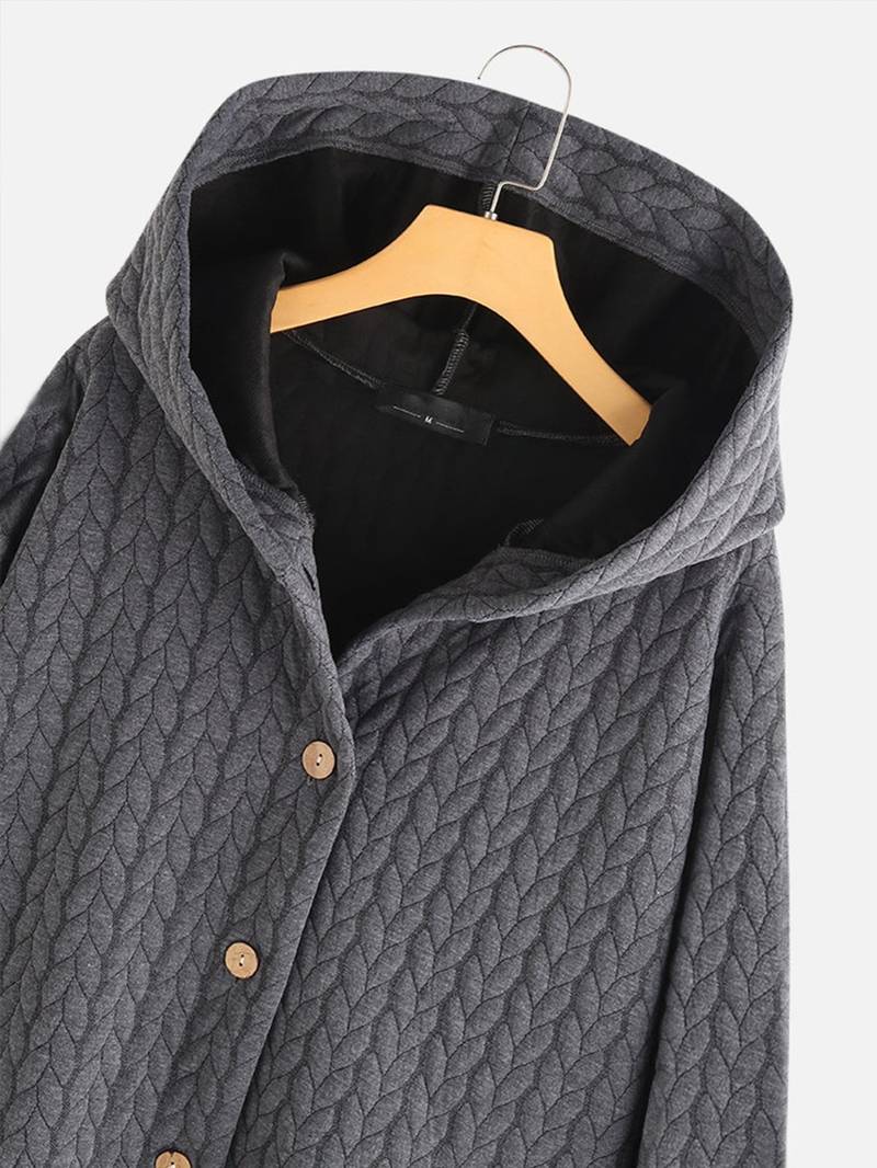 Lena-Berta | Lässige Winterjacke mit Knopfleiste und wetterfestem Stoff