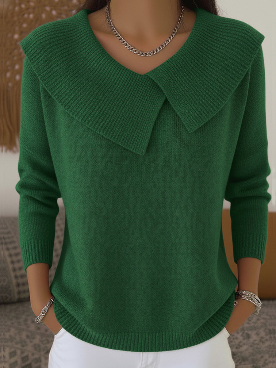 Elsa | Strickpullover mit weichem Kragen