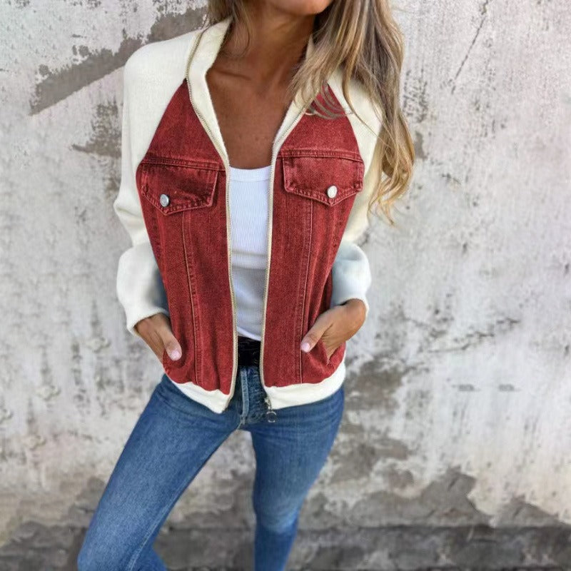 Theda | Übergangsjacke aus robustem Denim mit geräumigen Taschen