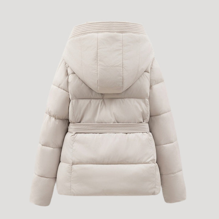 Brunhilde | Wattierte Kapuzenjacke mit Gürtel