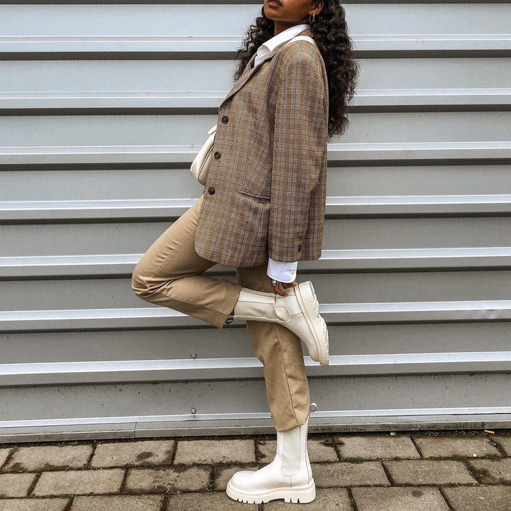 Hanne-Gard | Chunky Stiefel mit Plateausohle und elastischen Einsätzen