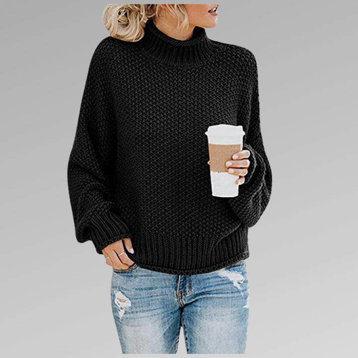 Lena-Hilde | Moderner Pullover mit hohem Kragen
