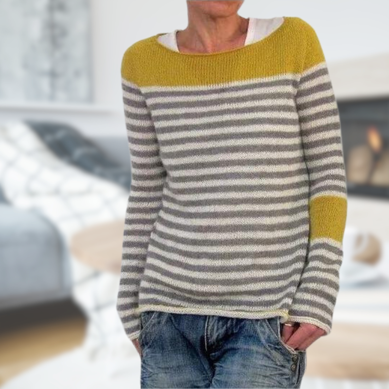 Ilse-Trud | Gestreifter Pullover mit weitem Ausschnitt