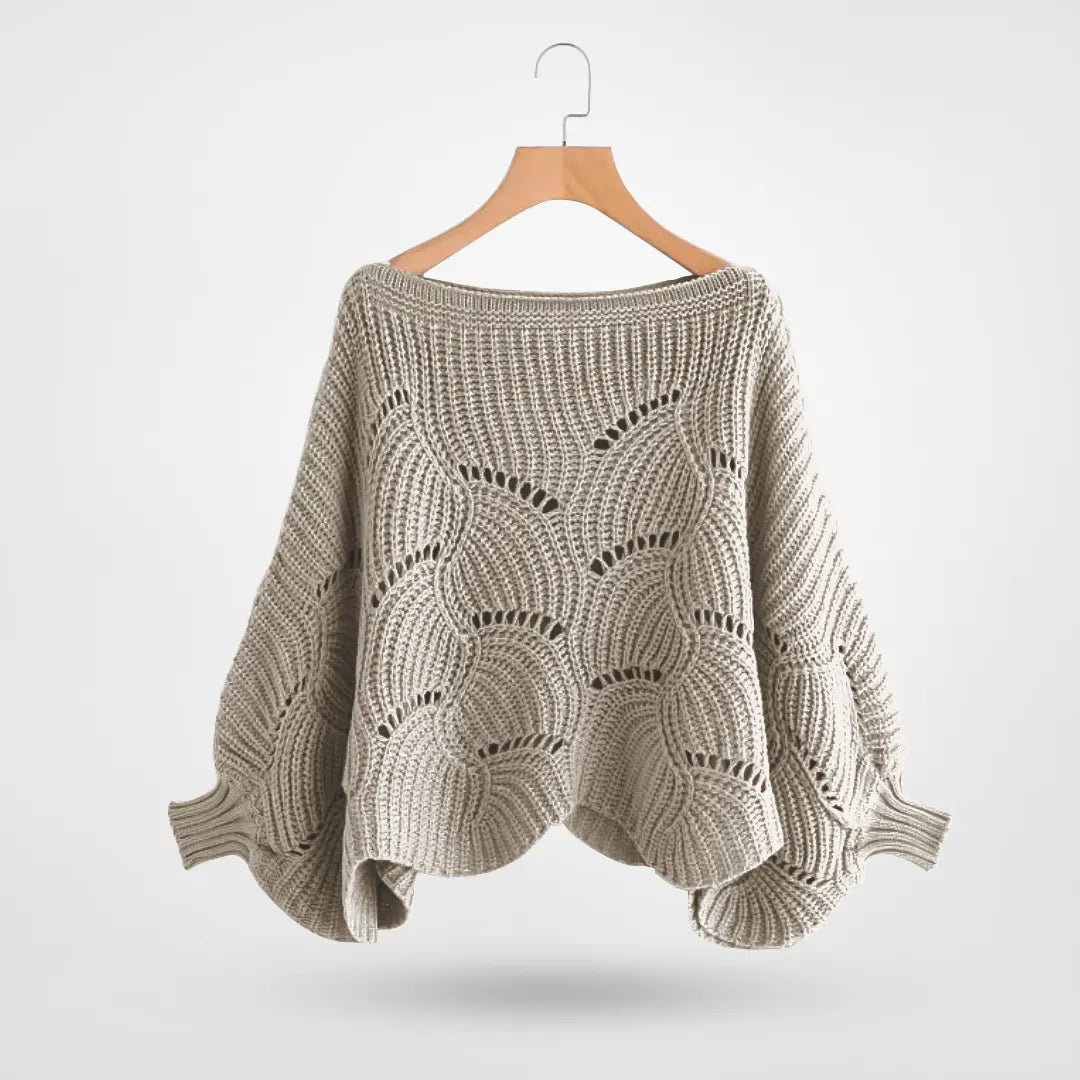 Adelgunde | Pullover mit Wellenkanten an Ausschnitt und Bündchen