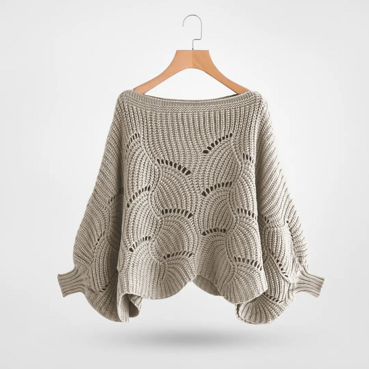 Adelgunde | Pullover mit Wellenkanten an Ausschnitt und Bündchen
