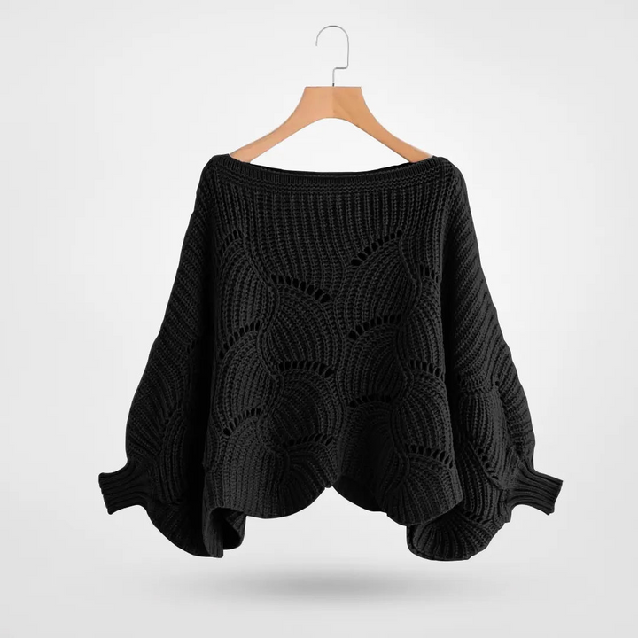 Adelgunde | Pullover mit Wellenkanten an Ausschnitt und Bündchen