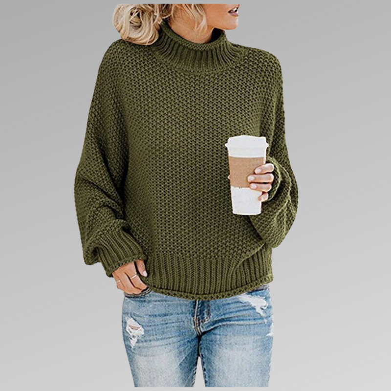 Lena-Hilde | Moderner Pullover mit hohem Kragen