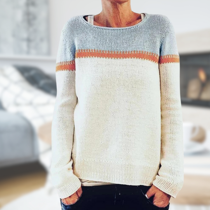 Ilse-Trud | Gestreifter Pullover mit weitem Ausschnitt