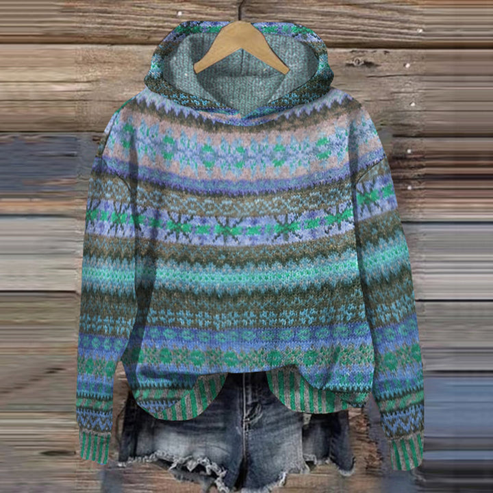 Berta-Maria | Kapuzenpullover mit modernem Jacquardmuster