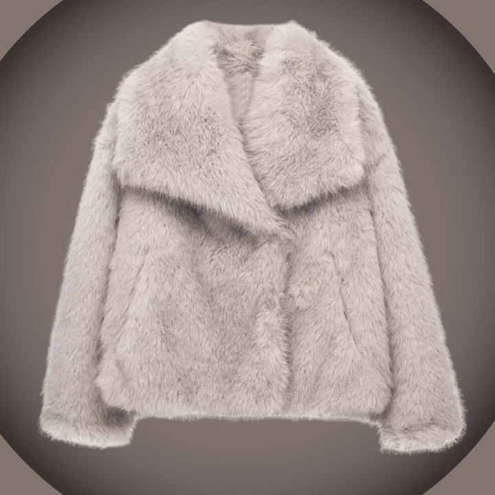 Heike | Kuschelige Plüschjacke mit Revers