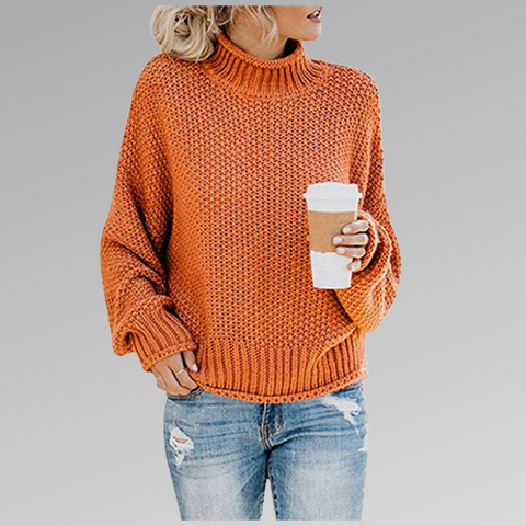 Lena-Hilde | Moderner Pullover mit hohem Kragen