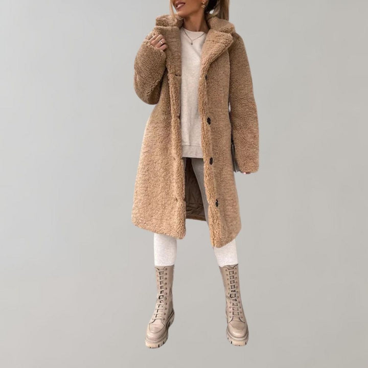 Gustava | Langer Wintermantel aus Fleece mit Isolierung